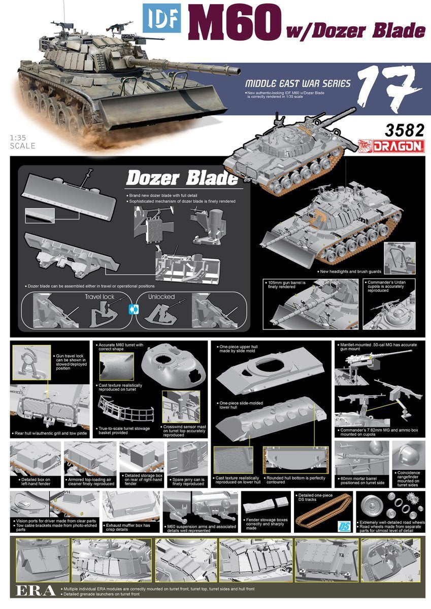 Dragon 3582 IDF M60 avec lame de bulldozer 1/35
