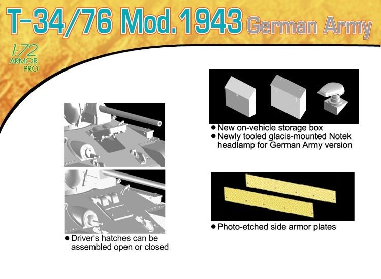 Dragon 7268 T-34/76 Mod.1943 German Army 1/72 – Bild 4