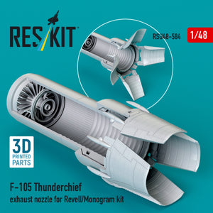 RESKIT RSU48-0584 F-105 Thunderchief exhaust nozzle for Revell/Monogram kit (3D Printed) 1/48