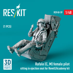 RESKIT RSF48-0059 Rafale (C, M) female pilot sitting in ejection seat for Revell/Academy kit (1 pcs) (3D Printed) 1/48 – imagen 2