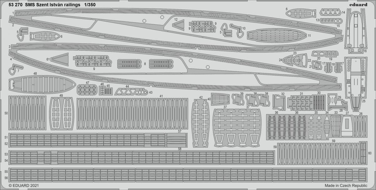 Eduard 53270 SMS Szent István railings TRUMPETER 1/350