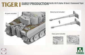 Takom 2195 TIGER I EARLY-PRODUCTION Sd.Kfz.181 Pz.Kpfw.VI Ausf.E Command Tiger 1/35 – imagen 2