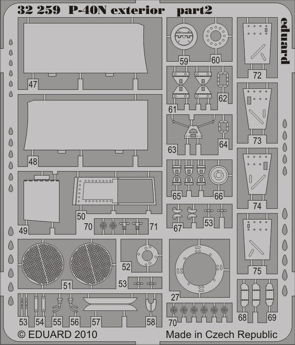 Eduard 32259 P-40N exterior HASEGAWA 1/32 – imagen 2