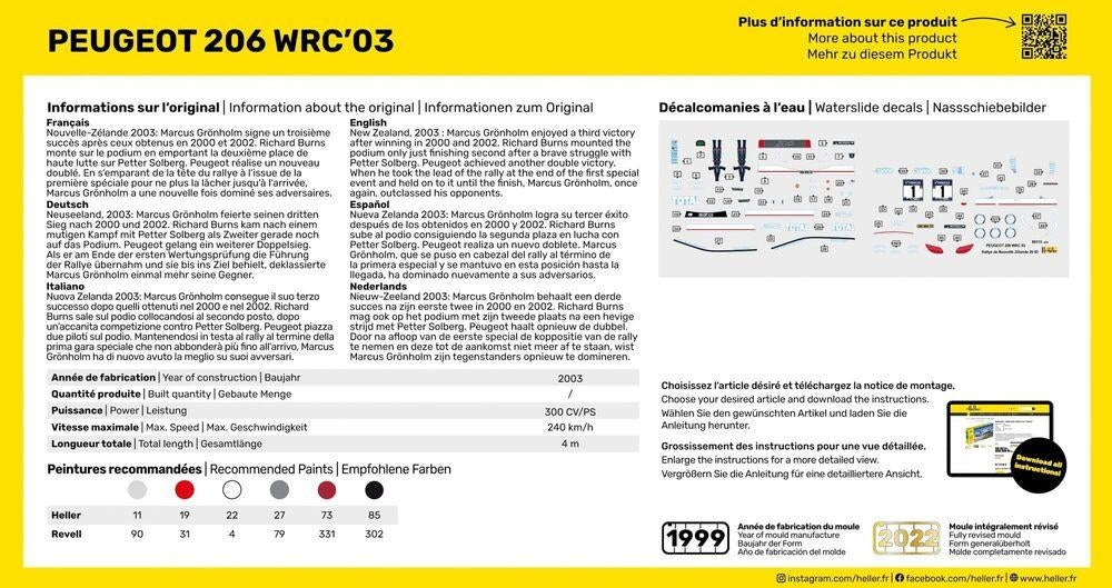 Heller 56113 Peugeot 206 WRC &amp;#39;03 - Starter Kit 1/43 – Bild 3