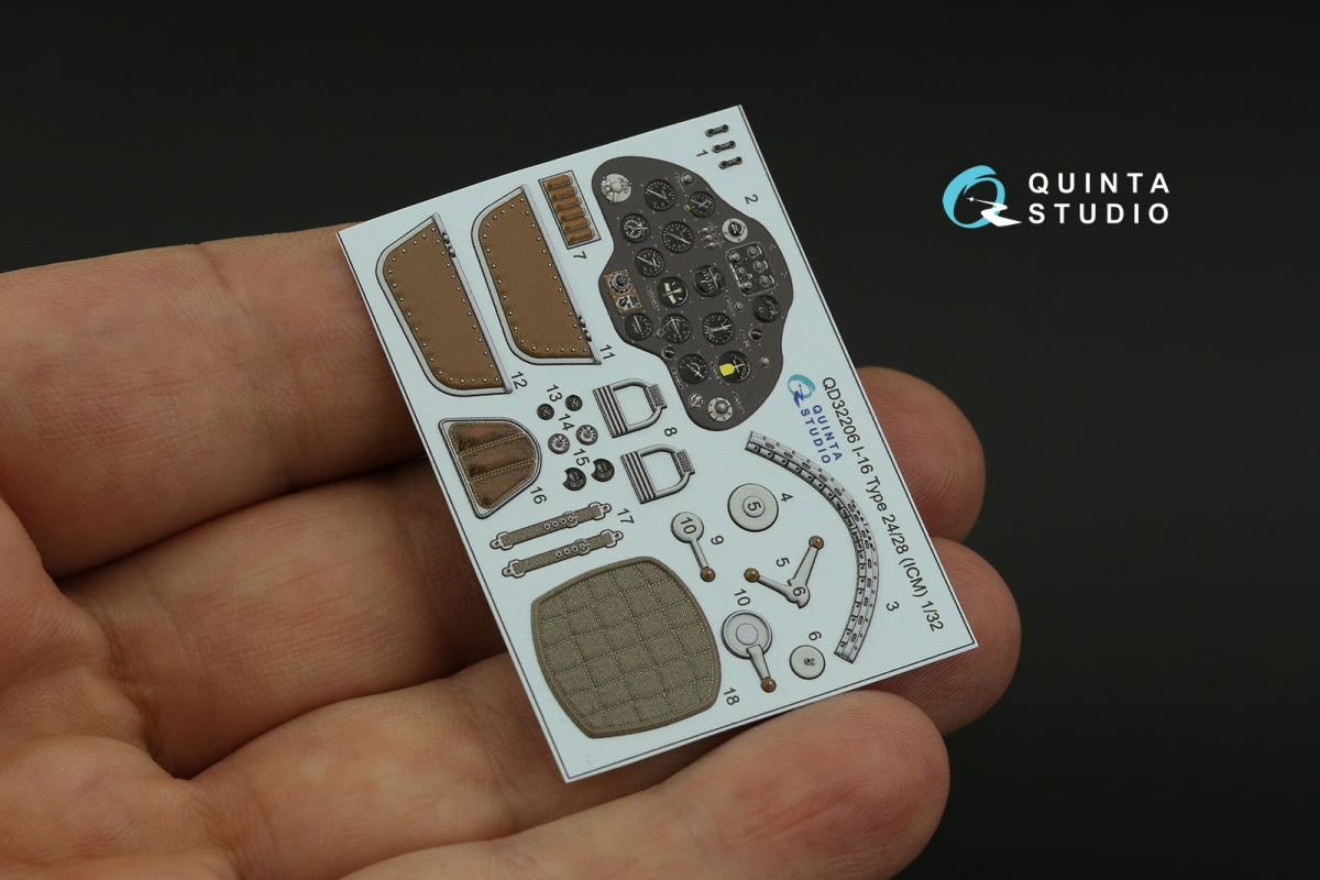 Quinta Studio QD32206 I-16 Type 24/28 3D-Printed coloured Interior on decal paper (ICM) 1/32 – imagen 12