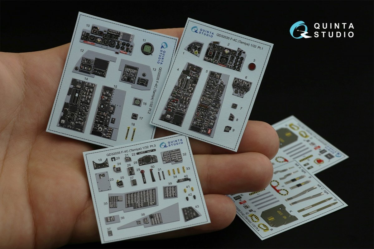 Quinta Studio QD32035 F-4C 3D-Printed &amp;amp; coloured Interior on decal paper (for Tamiya kit) 1/32 – imagen 2