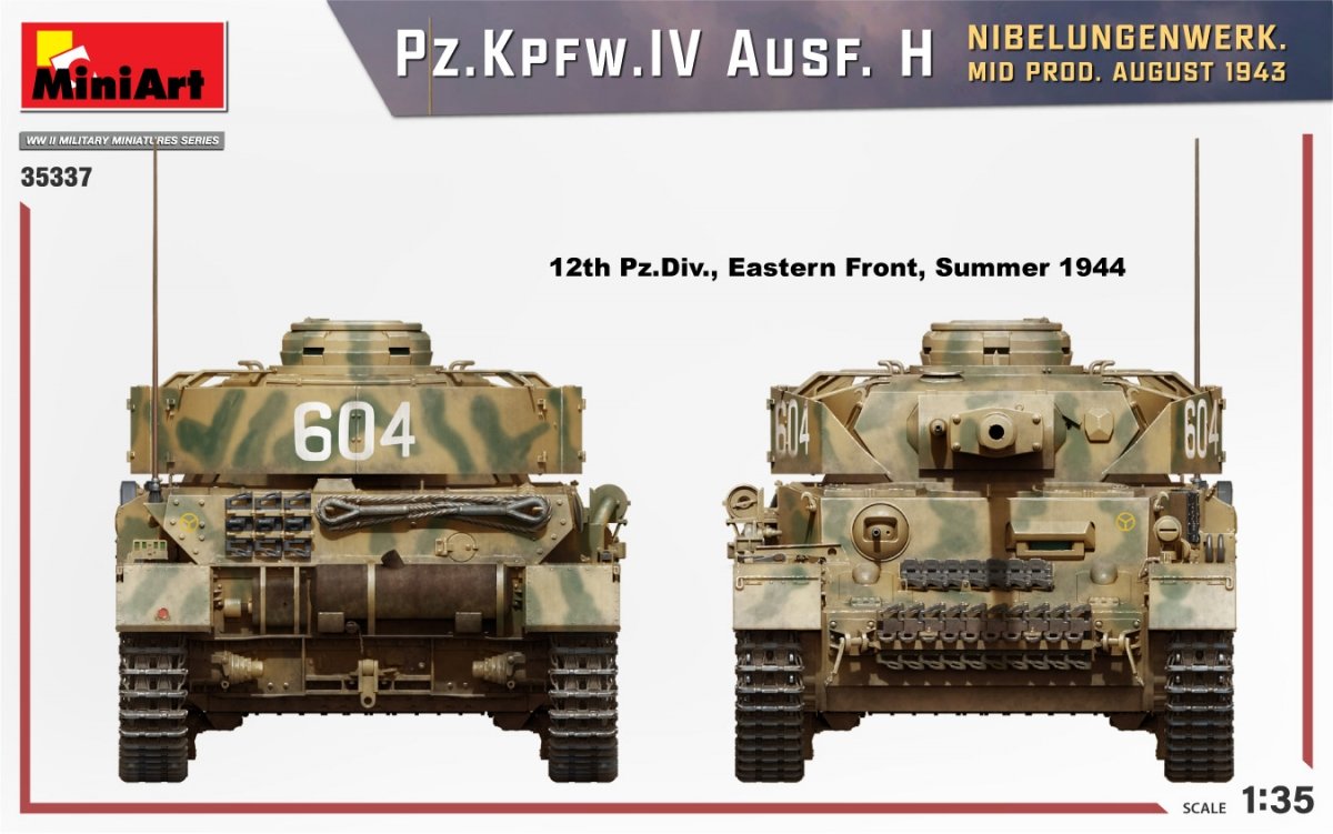 MiniArt 35337 Pz.Kpfw.IV Ausf. H NIBELUNGENWERK. MID PROD. AUGUST 1943 1/35 – zdjęcie 3