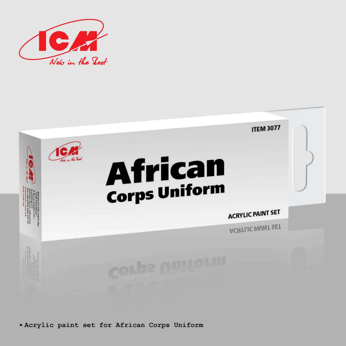 ICM 3077 Acrylic paint set for African Corps Uniform 12 ml x 6