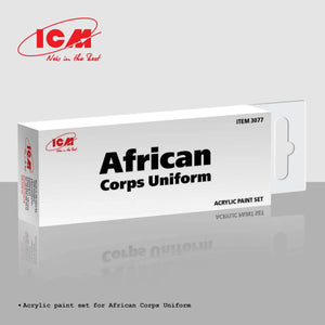 ICM 3077 Acrylic paint set for African Corps Uniform 12 ml х 6