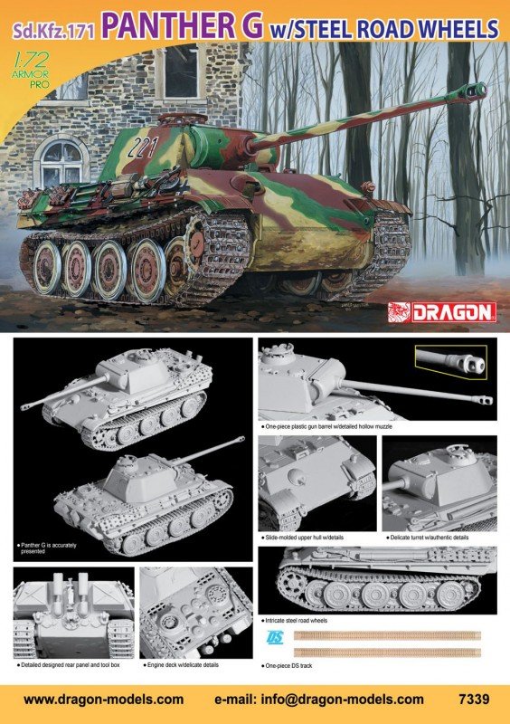 Dragon 7339 Panther G w.Steel Wheels 1/72 – immagine 2