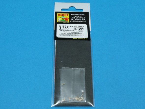 Aber 350L-22 Set of 20 pcs QF 2-pdr 40 mm Mk.VIII Pom Pom barrels for Royal Navy ships 1/350 – image 5