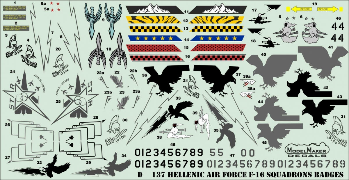 ModelMaker Decals D48137 Hellenic Air Force F-16&amp;#39;s Squadrons 1/48 – Bild 3