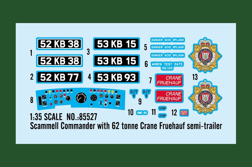 Hobby Boss 85527 Scammell Commander with 62 tonne Crane Fruehauf semi-trailer 1/35 – zdjęcie 3