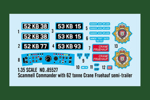Hobby Boss 85527 Scammell Commander with 62 tonne Crane Fruehauf semi-trailer 1/35 – zdjęcie 3