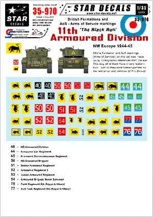 Star Decals 35-970 British 11th Armoured Division 1/35