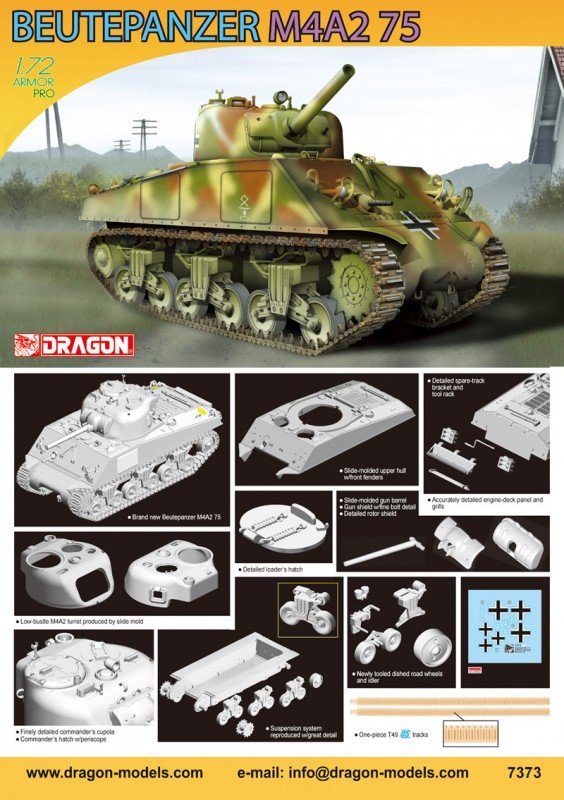 Dragon 7373 Beutepanzer M4A2 75 1/72 – image 2