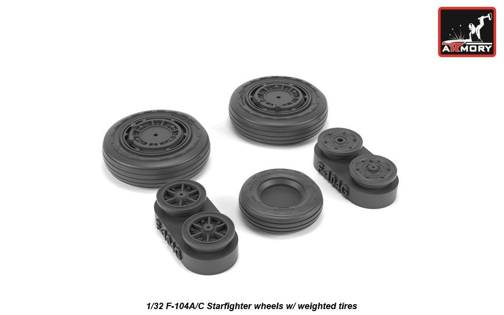 Armory Models AW32302 F-104A/C Starfighter wheels, w/ optional nose wheels, weighted 1/32 – Bild 3