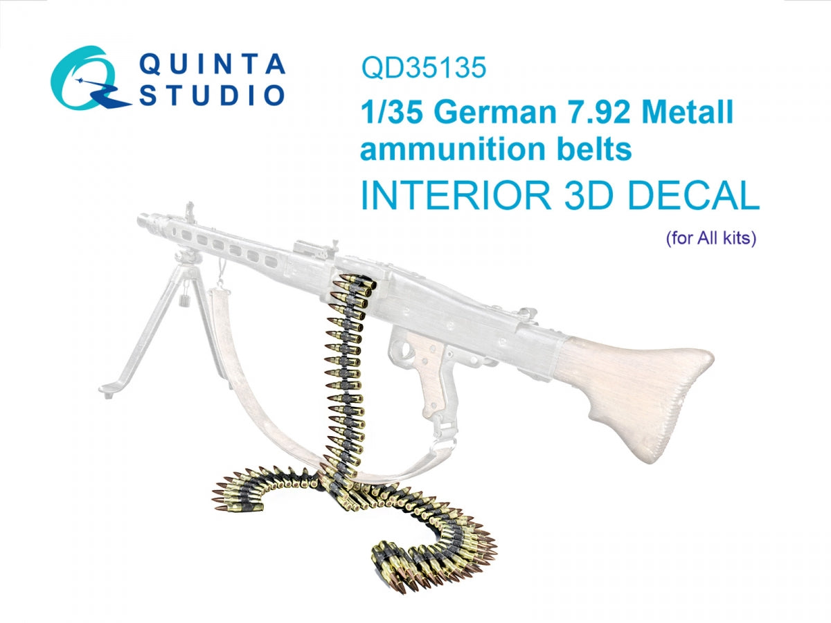 Quinta Studio QD35135 German 7.92 Metal ammunition belts (All kits) WWII 1/35