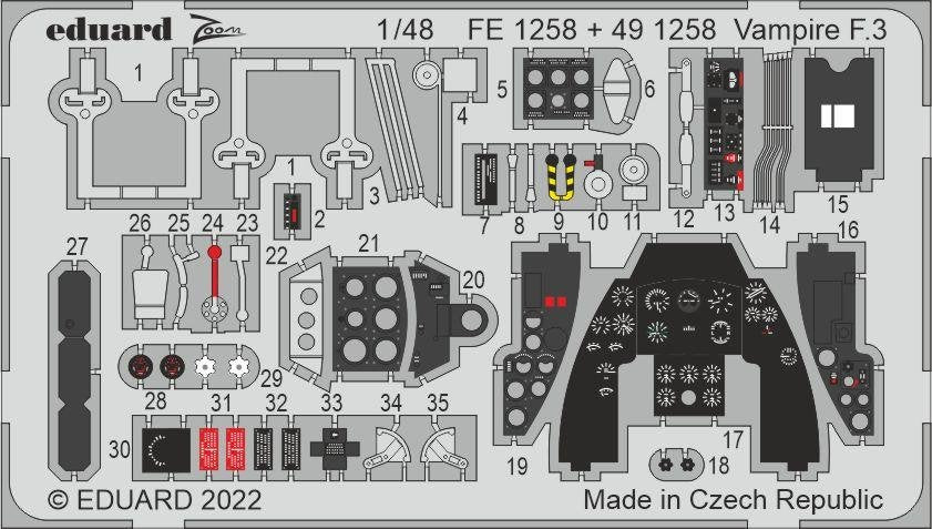 Eduard FE1258 Vampire F.3 AIRFIX 1/48