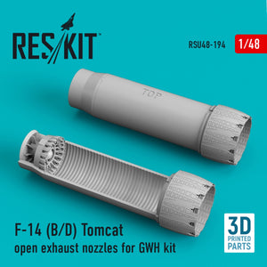 RESKIT RSU48-0194 F-14 (B,D) &amp;quot;TOMCAT&amp;quot; OPEN EXHAUST NOZZLES FOR GWH KIT (3D PRINTED) 1/48 – immagine 2