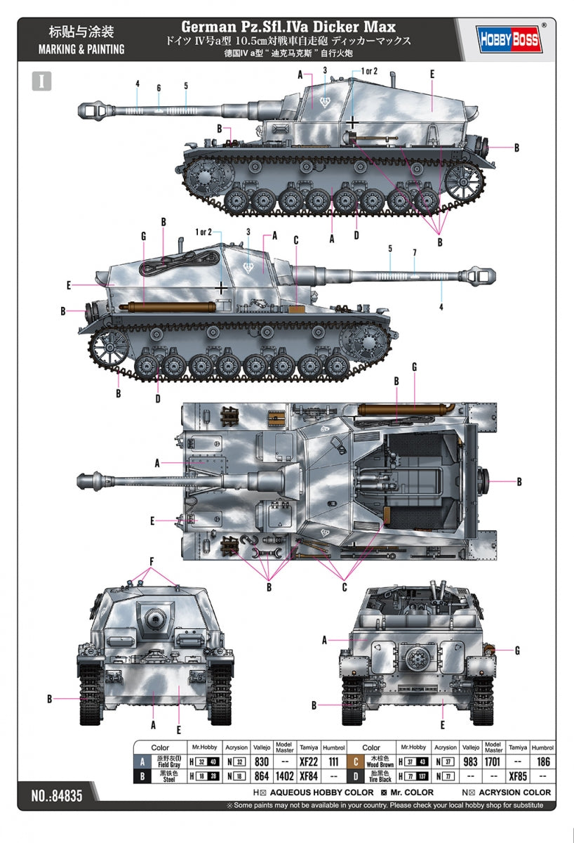 Hobby Boss 84835 German Pz.Sfl.Iva Dicker Max 1/48 – imagen 4