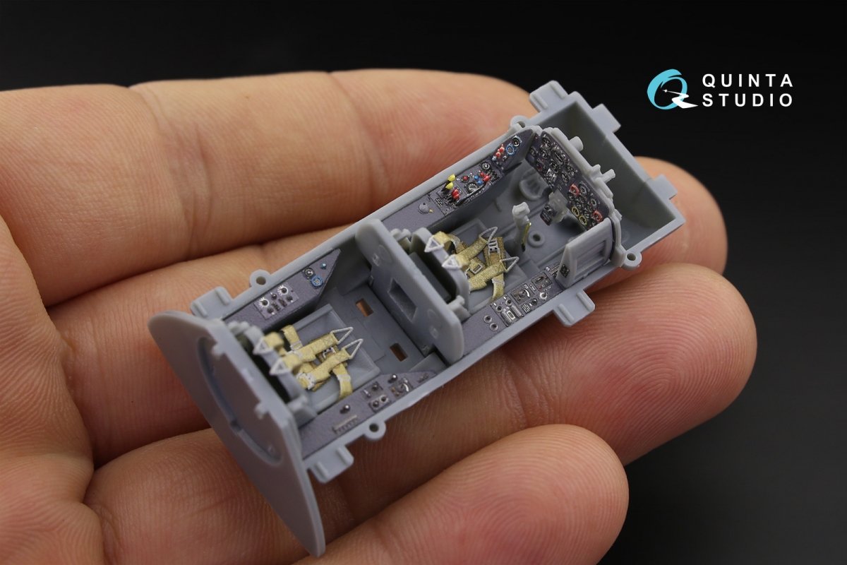 Intérieur imprimé en 3D et coloré sur papier décalcomanie Quinta Studio QD48163 Me 262B-1a/U1 (pour kit HobbyBoss) 1/48 – image 4