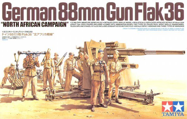 Tamiya 35283 German 88mm Gun Flak36 &amp;quot;North African Campaign&amp;quot; 1/35