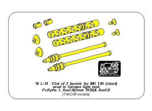 Aber 16L-18 Set of 2 barrels for guns MG13k (short) used in German light tank Pz.Kpfw. I, Ausf. A/B 1/16 – image 7