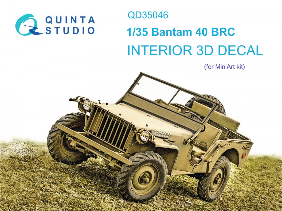 Quinta Studio QD35046 Bantam 40 BRC 3D-Printed &amp; colored Interior on decal paper (Mini Art) 1/35