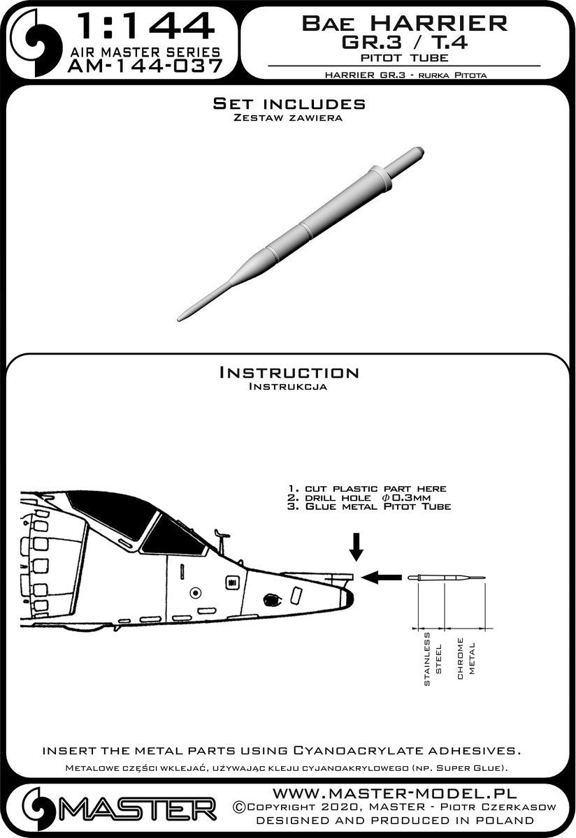 Master AM-144-037 Harrier GR.3 / T.4 - Rurka Pitota 1/144 – immagine 2