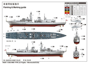 Trumpeter 04547 HMS TYPE 23 Frigate Monmouth (F235) 1/350 – immagine 2