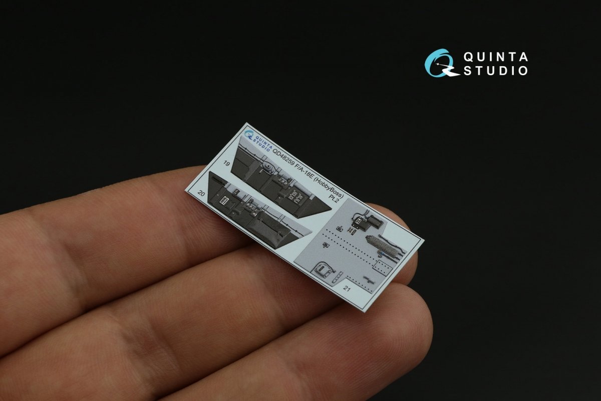 Quinta Studio QD48259 F/A-18E 3D-Printed &amp;amp; coloured Interior on decal paper (HobbyBoss) 1/48 – imagen 5