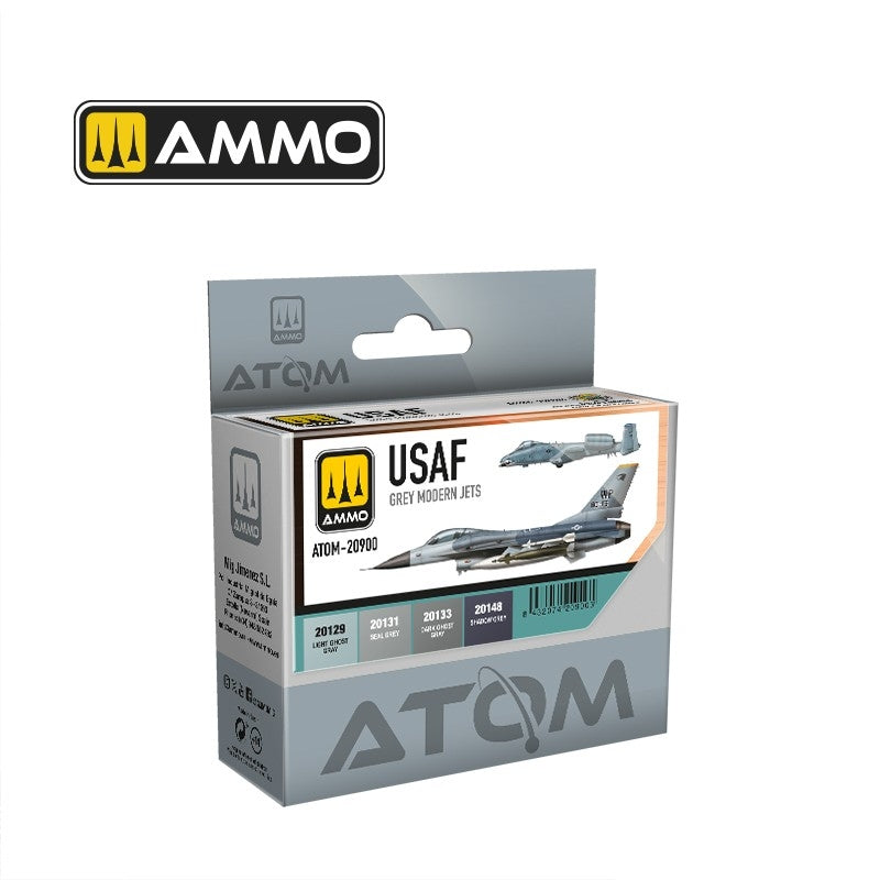 AMMO by Mig Jimenez 20900 ATOM USAF Gray Modern Jets Colors Set 4x20ml