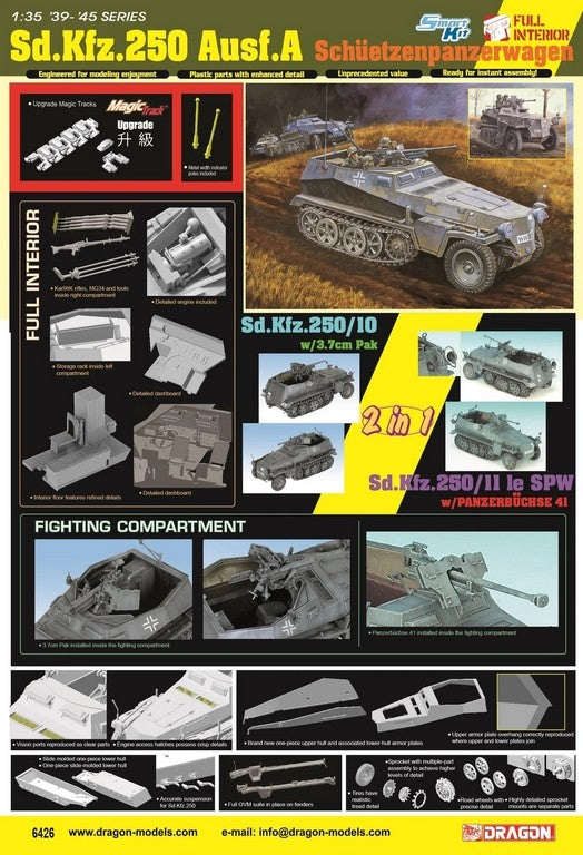 Dragon 6426 Sd.Kfz. 250 Ausf.A Schützenpanzerwagen 2en1 1/35 