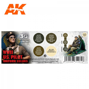AK Interactive AK11691 WWII US PILOT UNIFORM COLORS 4x17 ml – immagine 2