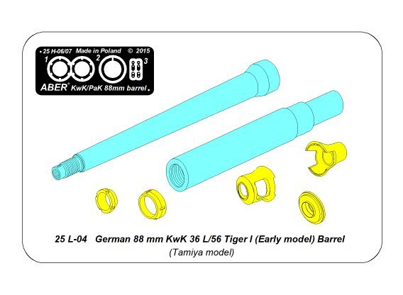 Canon Aber 25L-04 de 88 mm allemand KwK 36 L/56 Tiger I (modèle ancien) (1/25) – image 9