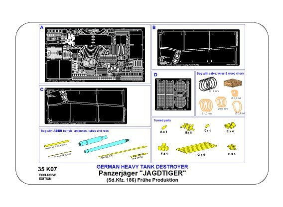 Aber 35K07 Panzerjäger Jagdtiger (Sd.Kfz.186) 1/35 – imagen 8