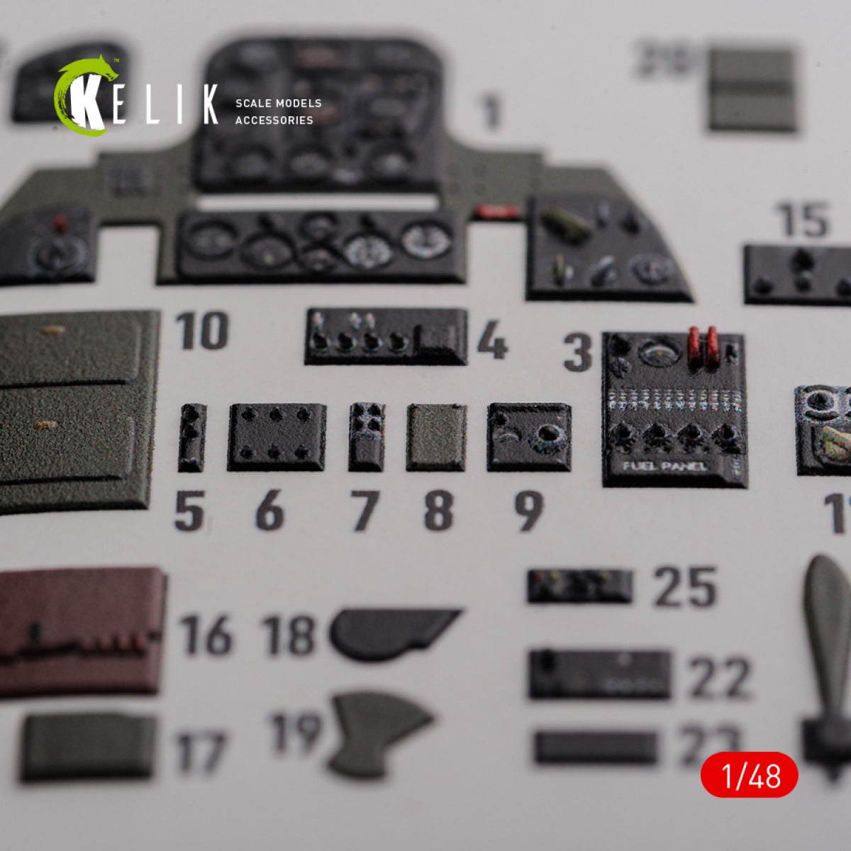 Décalcomanies 3D intérieures KELIK K48088 SBD-2 Dauntless pour maquette Academy au 1/48 – image 3