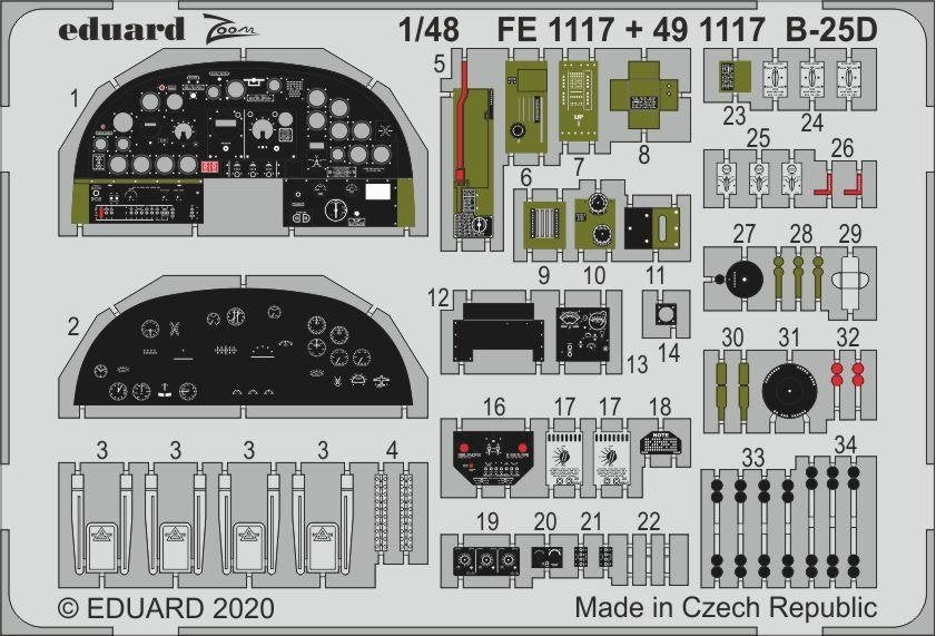 Eduard 491117 B-25D 1/48 REVELL – zdjęcie 2
