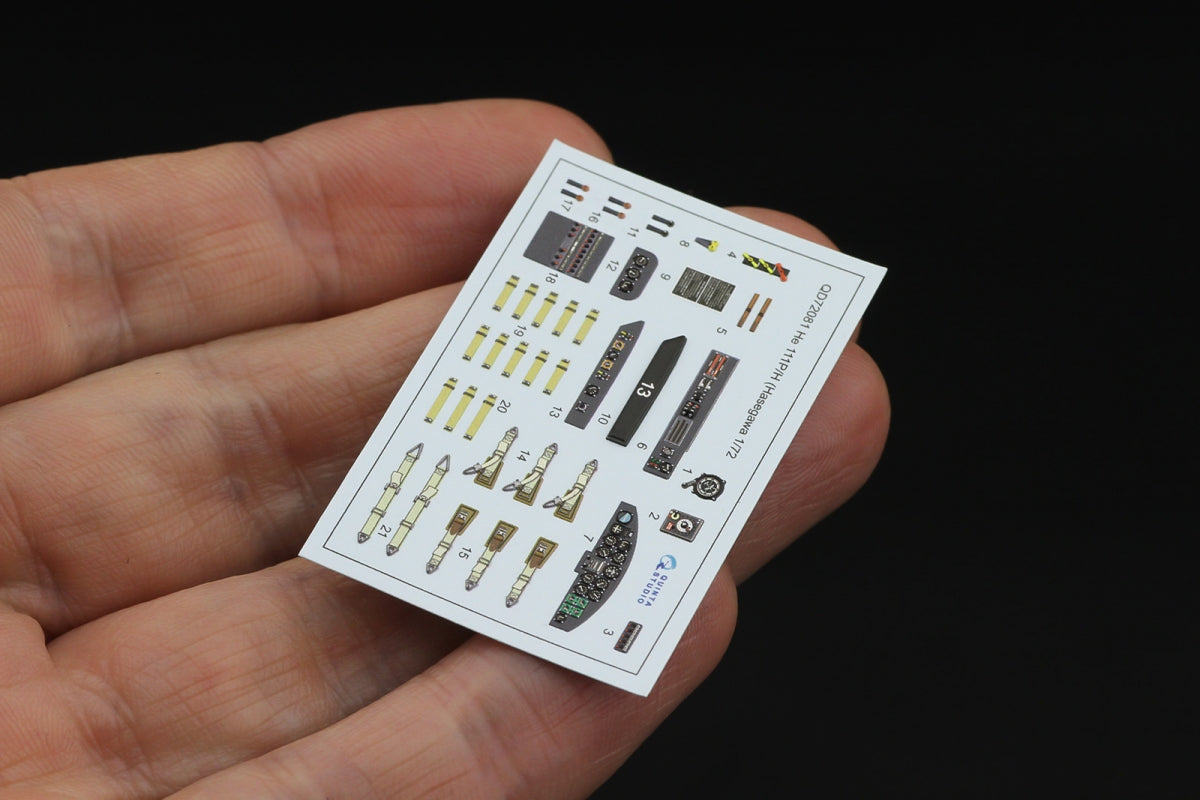 Quinta Studio QD72081 He 111 P/H 3D-Printed &amp;amp; coloured Interior on decal paper (Hasegawa) 1/72 – imagen 3