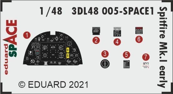Eduard 3DL48005 Spitfire Mk.I début SPACE 1/48