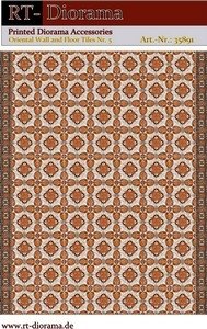 RT-Diorama 35891 Printed Accessories: Oriental Wall and Floor Tiles No.5 1/35