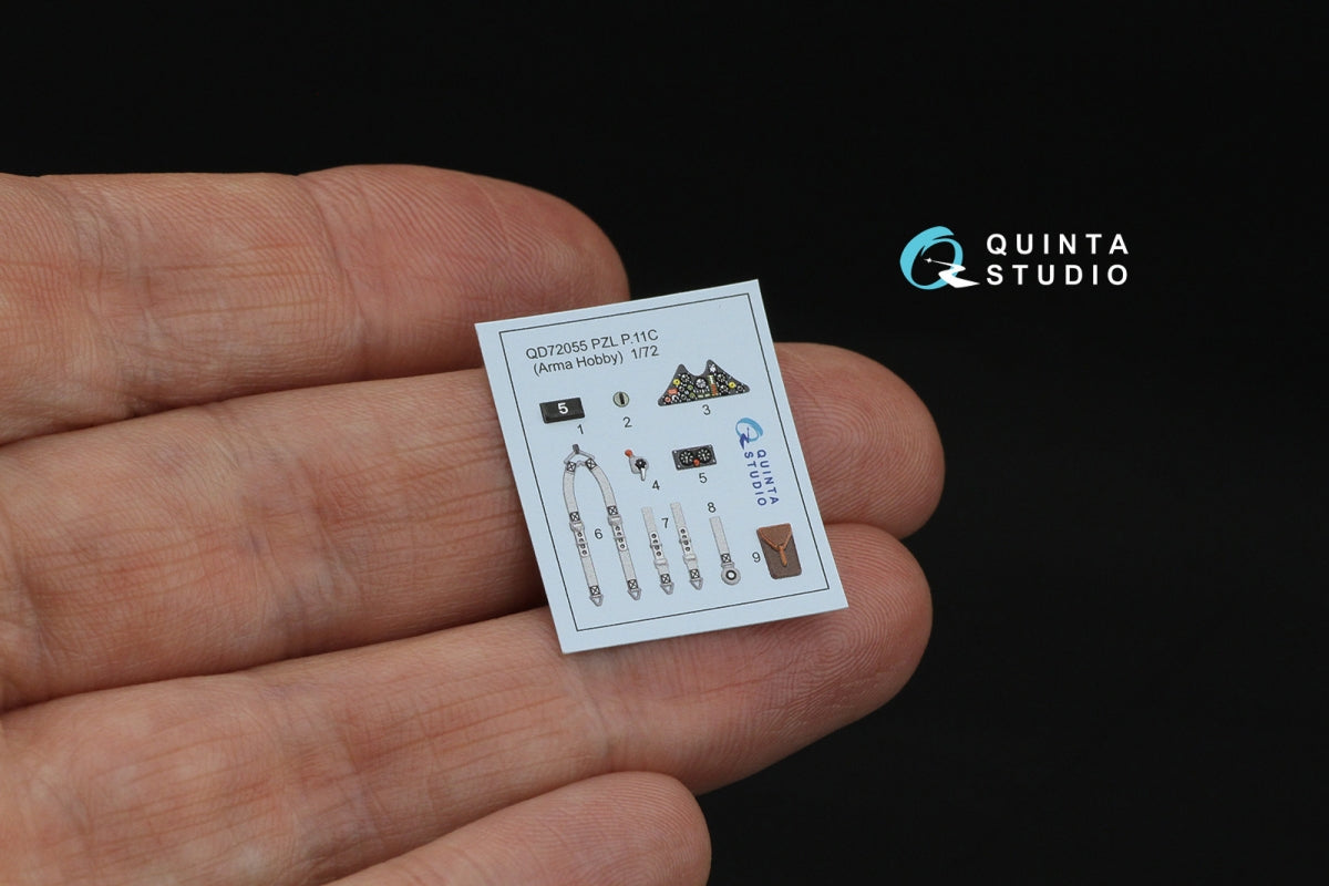 Quinta Studio QD72055 PZL P.11С 3D-Printed &amp;amp; coloured Interior on decal paper (Arma Hobby) 1/72 – imagen 2