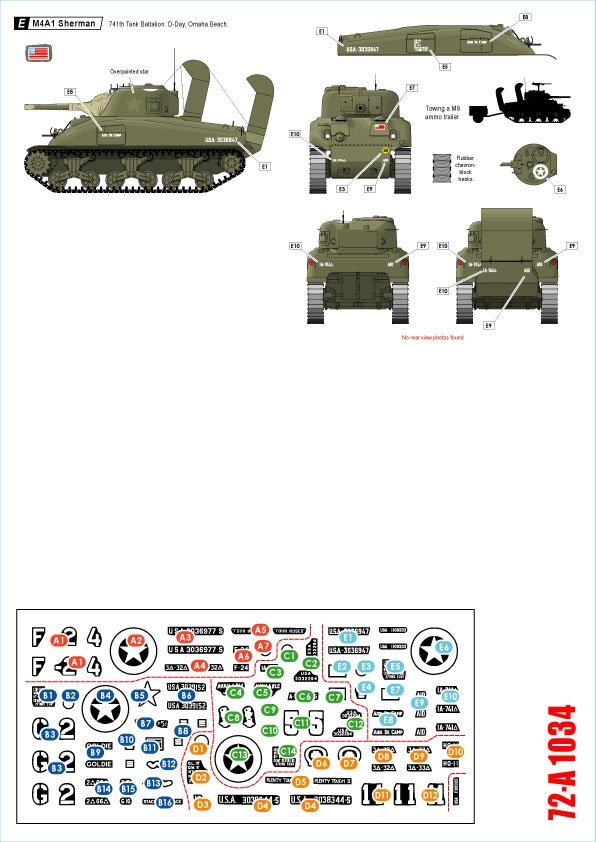 Star Decals 72-A1034 US M4A1 Sherman. 1/72 – immagine 2