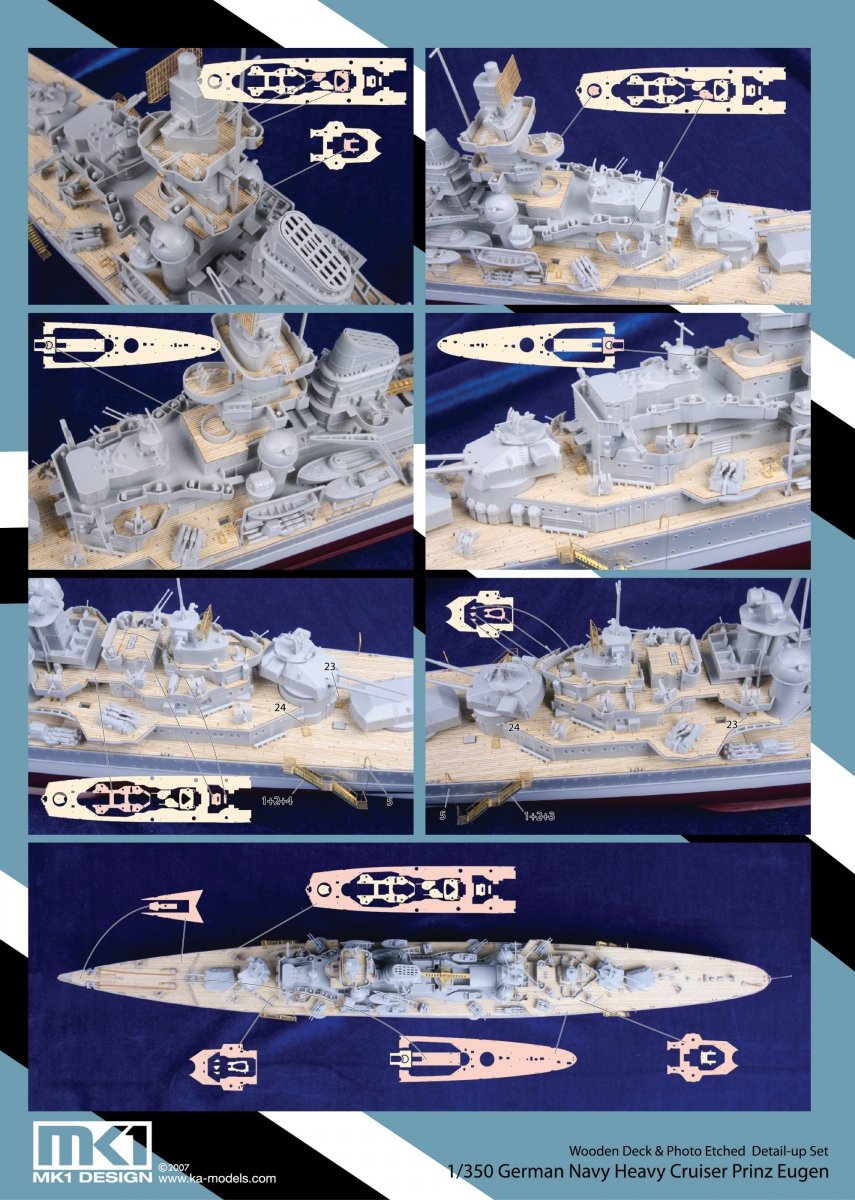 MK1 Design MD-35009 Prinz Eugen Wooden Deck TRU 1/350 – imagen 4