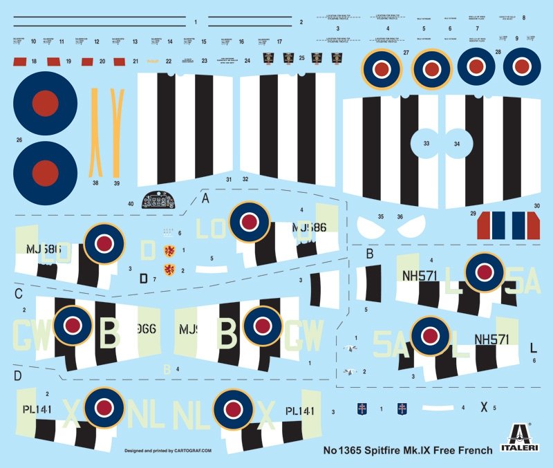 Italeri 1365 SPITFIRE Mk .IX Free French 1/72 – imagen 2