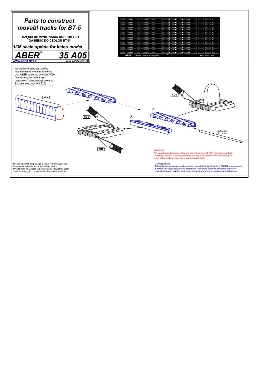 Aber 35A005 Łączniki do gąsienic do BT-5 1/35 – immagine 4
