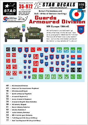 Star Decals 35-972 British Guards Armoured Division 1/35