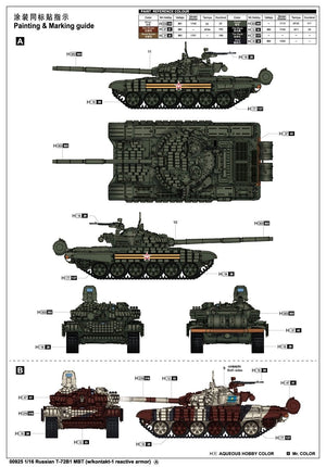 Trumpeter 00925 Russian T-72B1 MBT w/kontakt-1 reactive armor 1/16 – Bild 3