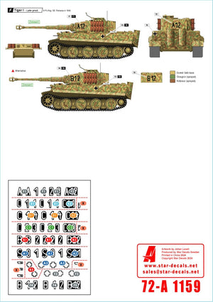 Star Decals 72-A1159 Grossdeutschland Tigers. 1943-44. Tiger I Early, Mid and Late production 1/72 – immagine 2
